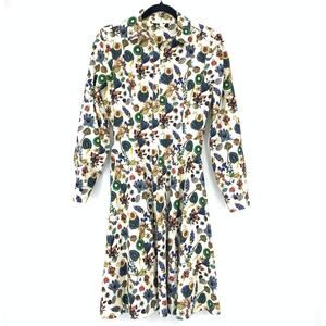 Antonio Melani Long Sleeve Shirt Dress Womens Size 2 Multicolor Fruit Print